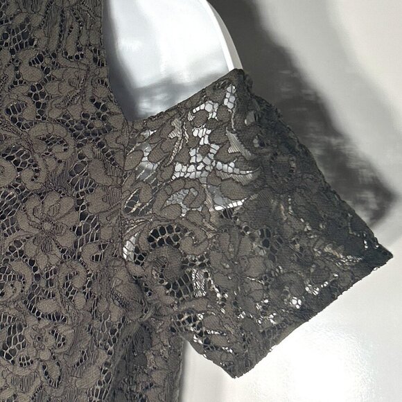 Michael Kors SZS Forest Green Lace Peplum Top Fairy Dark Romantic Feminine Boho - Picture 4 of 8